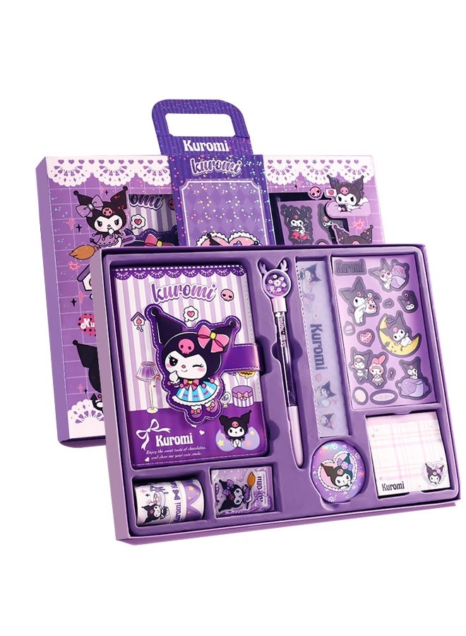 Kuromi Stationery Set - Booklet Planner, Pocket Notepad, Tape, Ruler, Pen and Stickers -  Birthday Gift for Girls aged 4-12 years old, Ideal Back to School Gift for Kids! - Image 1