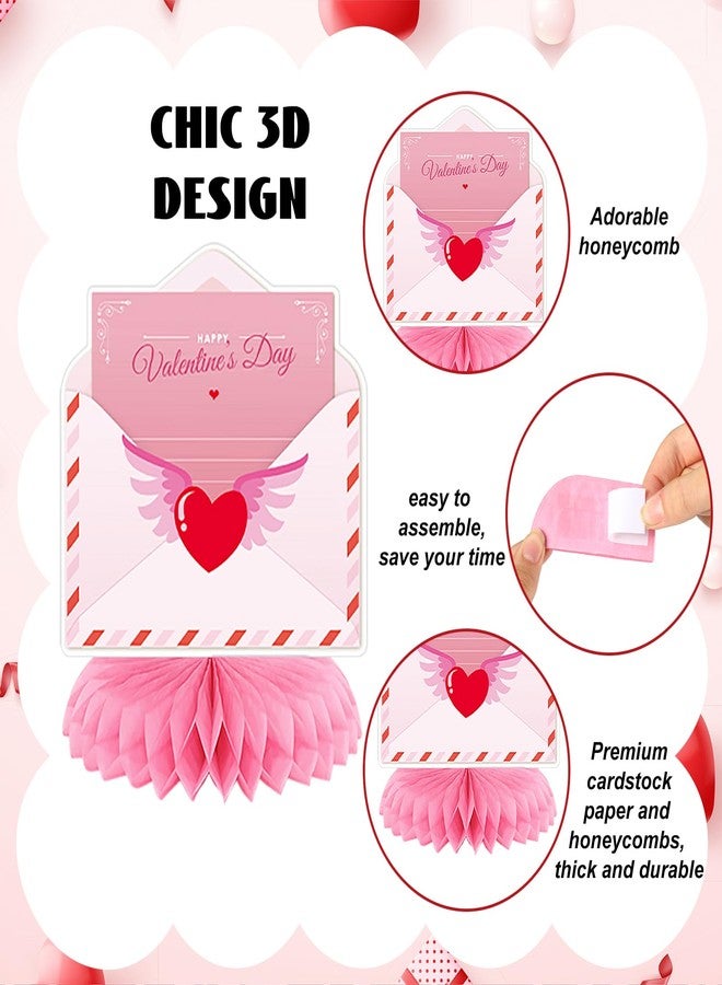 Weekgrat 12 Pcs Valentine's Day Honeycomb Centerpieces Valentines Decorations 3D Paper Valentine Heart Honeycomb Valentine Conversation Hearts Decorations for Valentine's Day Party Table Decor (Sweet) - Image 4