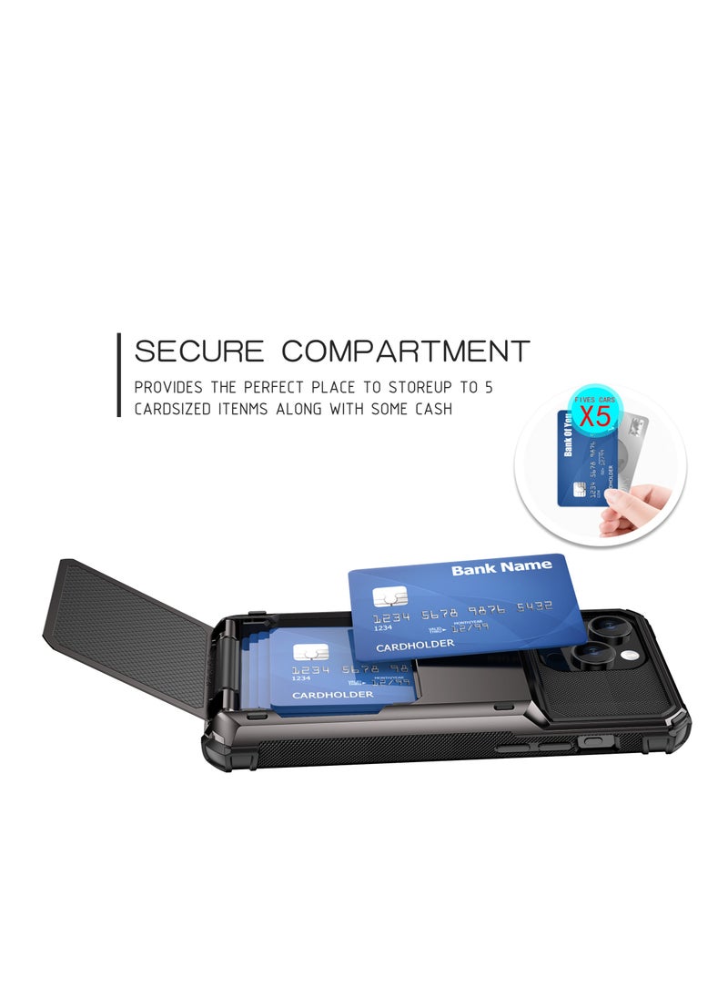 GULFLINK Full Protection Shockproof Case Casing Card Holder Case Dual Layer Hard Case For iPhone 15 Pro Blue  - Image 4