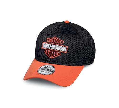 HARLEY DAVIDSON هارلي ديفيدسون قبعة شبكية ملونة بشعار متداخل 9944716VM US ألفا صغيرة سوداء - Image 1