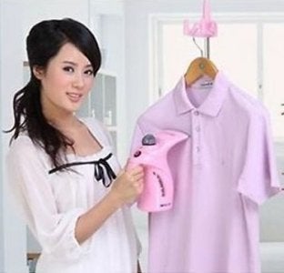 Ketmart 2 In 1 Plastic Electric Iron Portable Handheld Garment And Facial Steamer, Medium (Multicolour, Pink &White) - 1000 Watts - Image 2