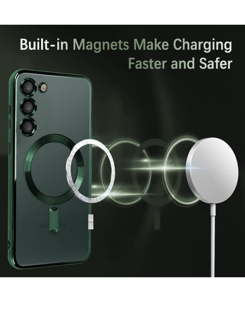 ELTRAZONE Magnetic Clear Case for Samsung Galaxy S23 Plus with Camera Lens Protector Magsafe Compatible Electroplated Soft TPU Shockproof Anti-Scratch Phone Case - Image 3