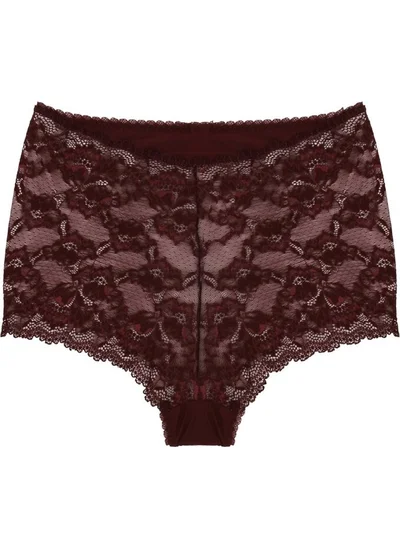Magic Form 589 Jersey Fabric Lace Shorts Panties-Burgundy