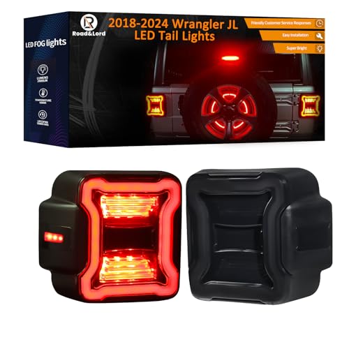RoadandLord Wrangler JL Tail light, Wrangler JL Tail Light Compatible with Jeep Wrangler JL 2018-2024, Brake Light Reverse Light Turn Signal Lamp Daytime Running Lamps DRL Side Marker Light Assembly - Image 1