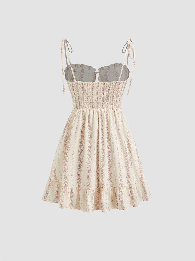 CIDER Womens Summer Floral Dress Tie Shoulder Short Beach Sundress Casual Beach Sundress Pink - Image 5