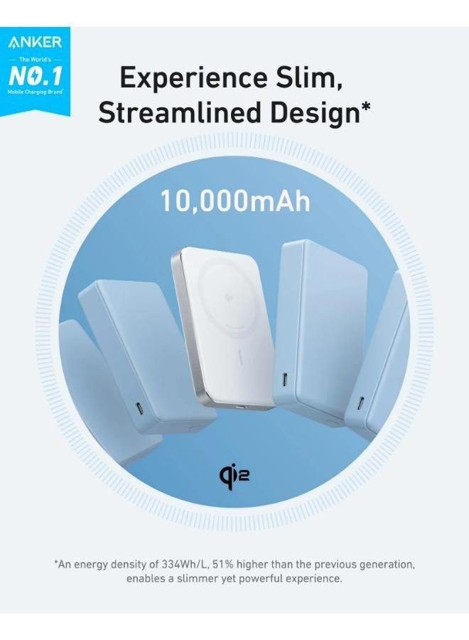 بانك الطاقة أنكر A1664P11 ماج جو فائق النحافة 10000 مللي أمبير معتمد Qi2 15 واط فائق السرعة - Image 2
