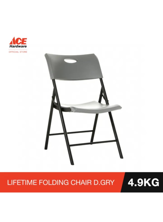 لايف تايم كرسي قابل للطي شديد التحمل للمساحات الداخلية والخارجية رمادي وأسود 49.8 × 58 × 82 سم 80740 - Image 2