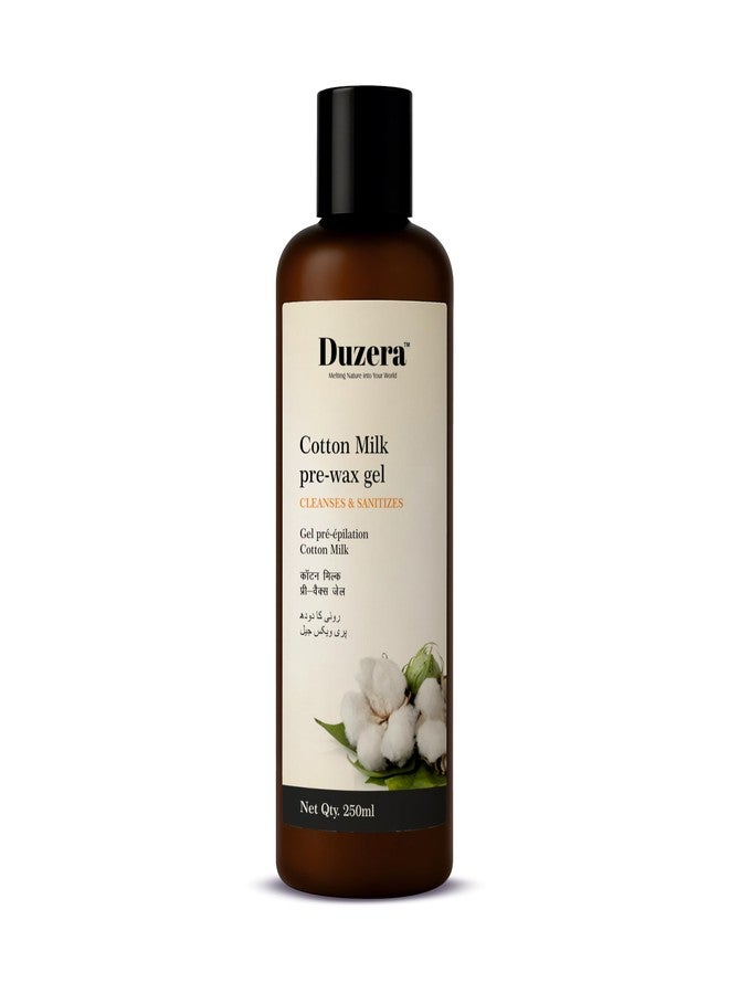 DUZERA | Cotton Milk Pre Wax Gel 250ml | Natural Pre-Waxing Cleanser & Sanitizer | Prepares Skin for Waxing with Soothing Cotton Extract | Non Sticky & Gentle Formula | Pack of 1 - Image 1