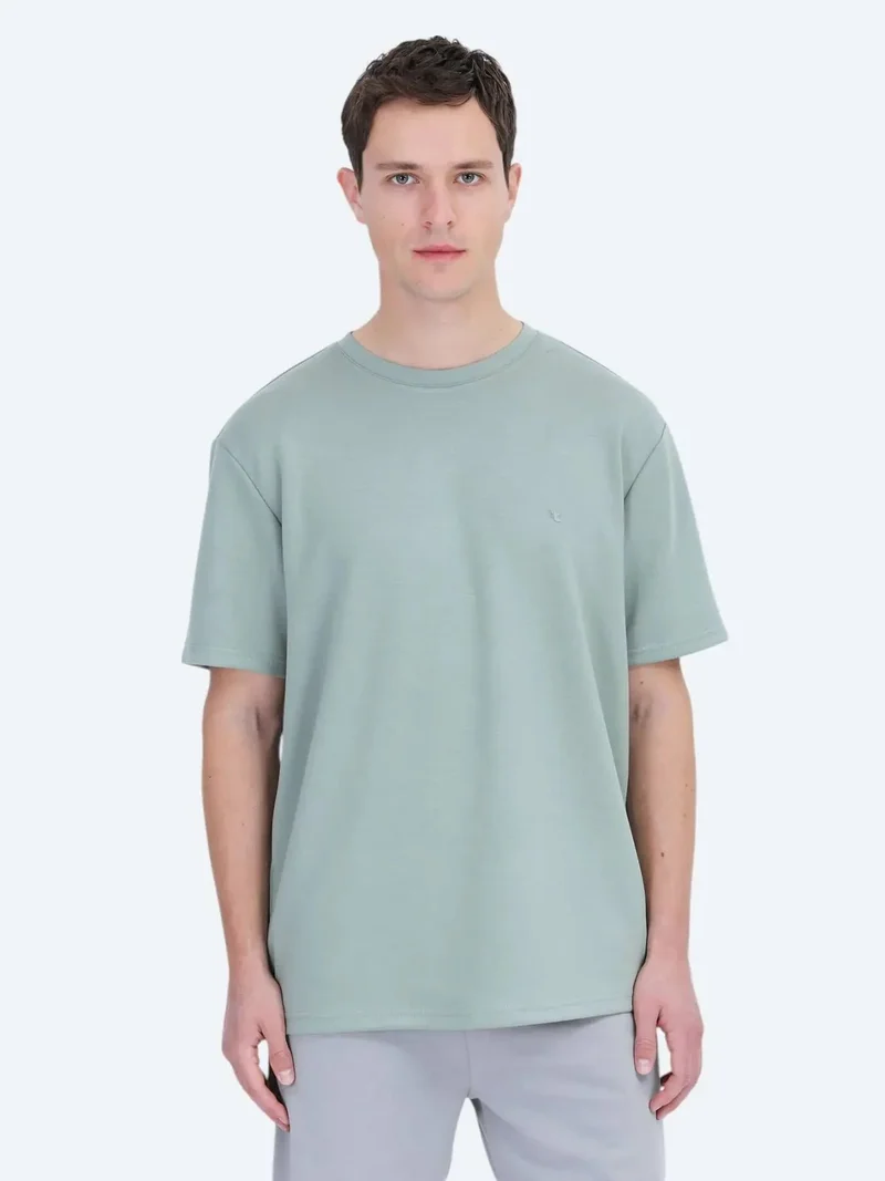 Kip Light Green Plain Crew Neck T-Shirt