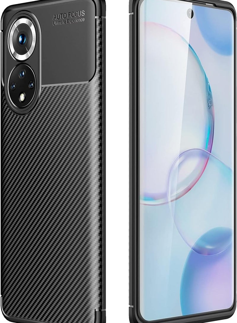 أوتو فوكس جراب حمايه سيليكون تصميم1 مقاوم للصدمات حمايه للكاميرا متوافق مع honor 50 / Nova 9  (اسود) - Image 1