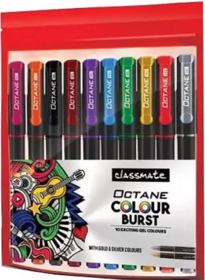 Classmate Comfort Soft Grip Pen Gift Set (Pack Of 10), Multi-coloured, Multi