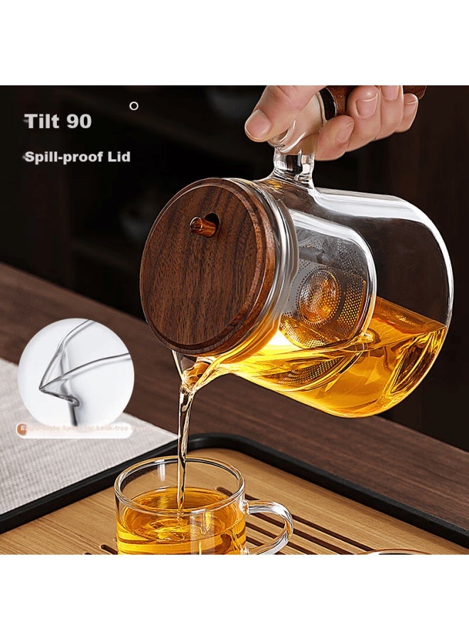 Pakchoice Glass Teapot Tea Infuser Household Full Glass Inner Core High Temperature Resistant One-on Filter Easy Brew Cup - Image 2