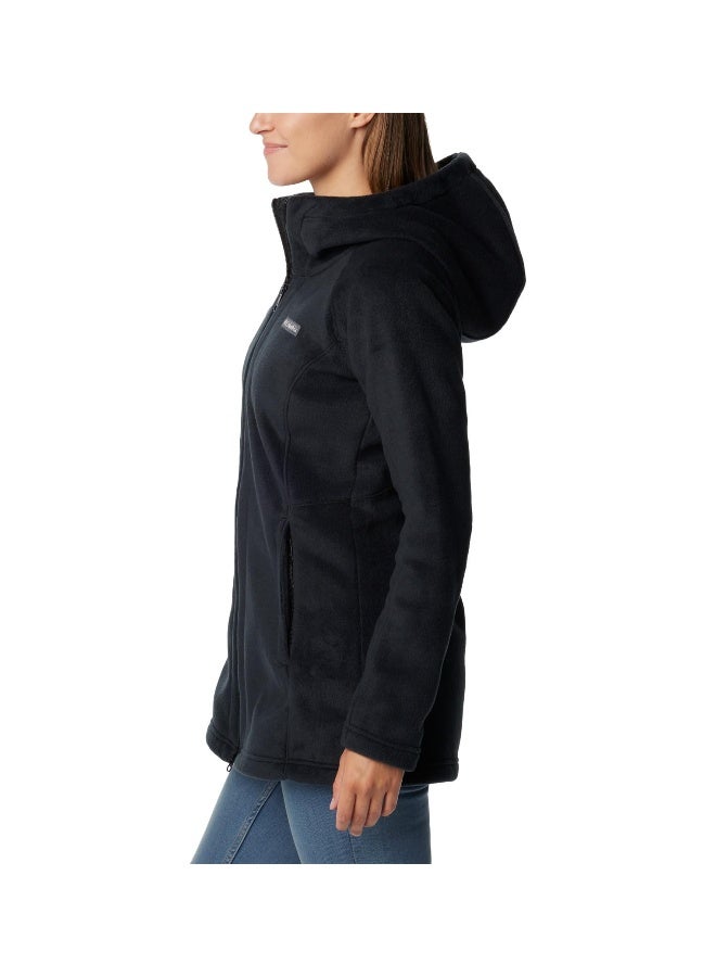 Columbia Womens Benton Springs II Long Full Zip Fleece Hoodie Black Medium - Image 3