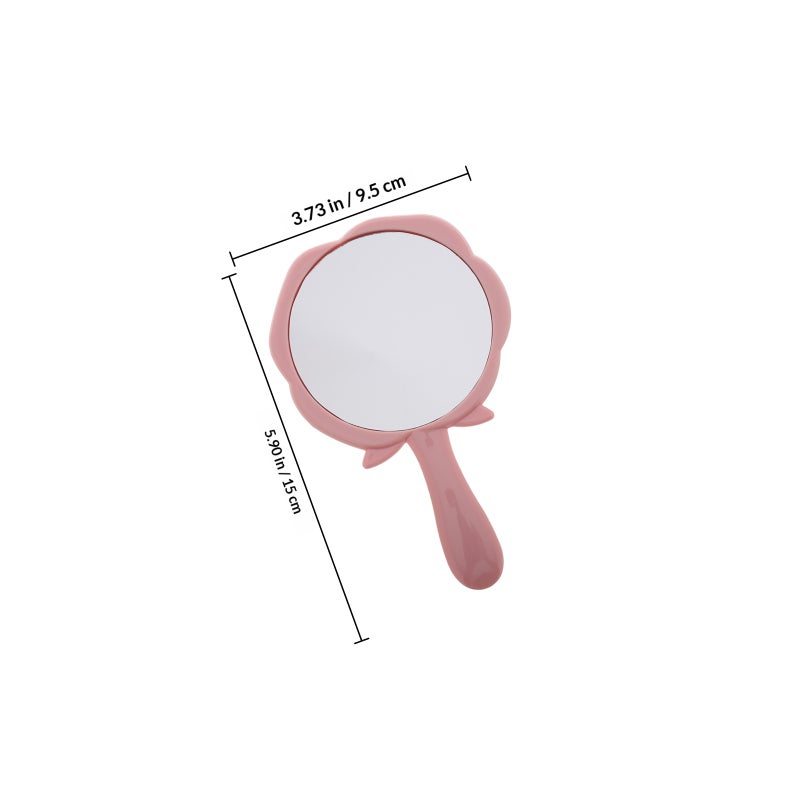 5Pcs Rose Flower Handheld Makeup Mirror for Girls Pocket Mirror for Purse Ideal Travel Essential for Women Small Floral Vanity Mirror - Image 2