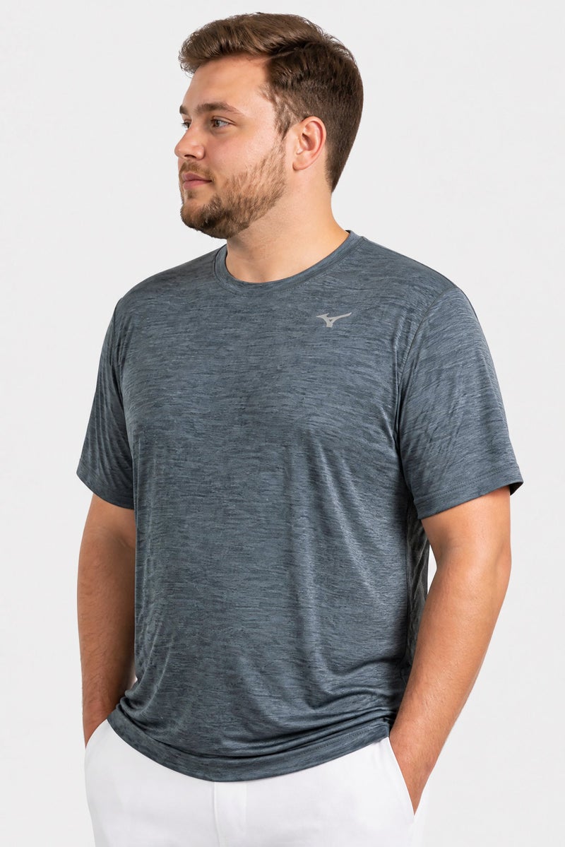 Mizuno Men Sportswear Fit Short Sleeve Training T-Shirt, Slate Blue - Image 3