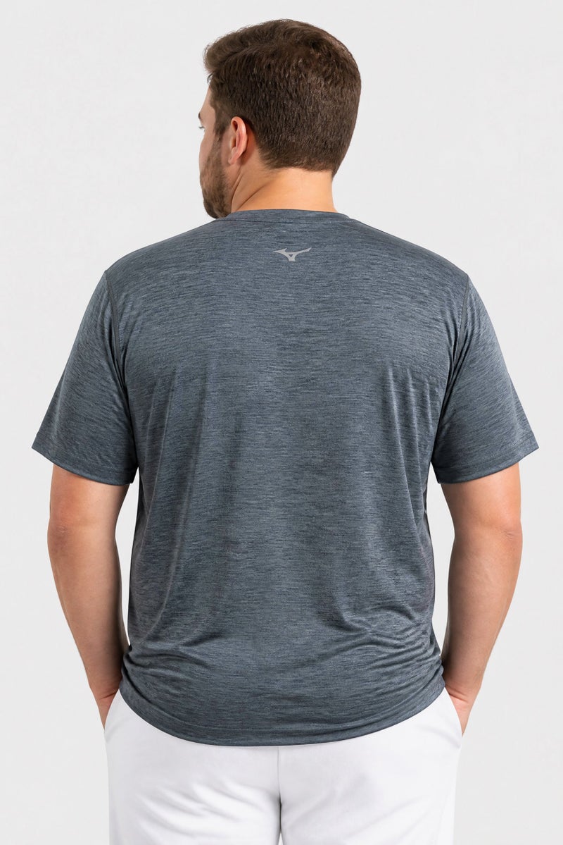 Mizuno Men Sportswear Fit Short Sleeve Training T-Shirt, Slate Blue - Image 4