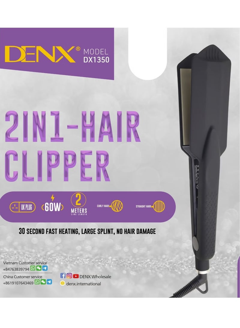 Denx - 2-in-1 Ceramic Hair Styler For Straight And Curly Hair - From Denx - Image 1