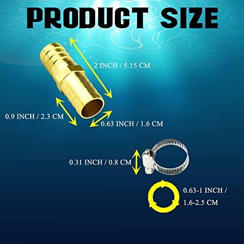 humyeam 4 Pack Garden Hose Connector Repair Mender Kit with Stainless Clamp, Fits 3/4" - 5/8" Water Hose Repair Fitting - Image 2