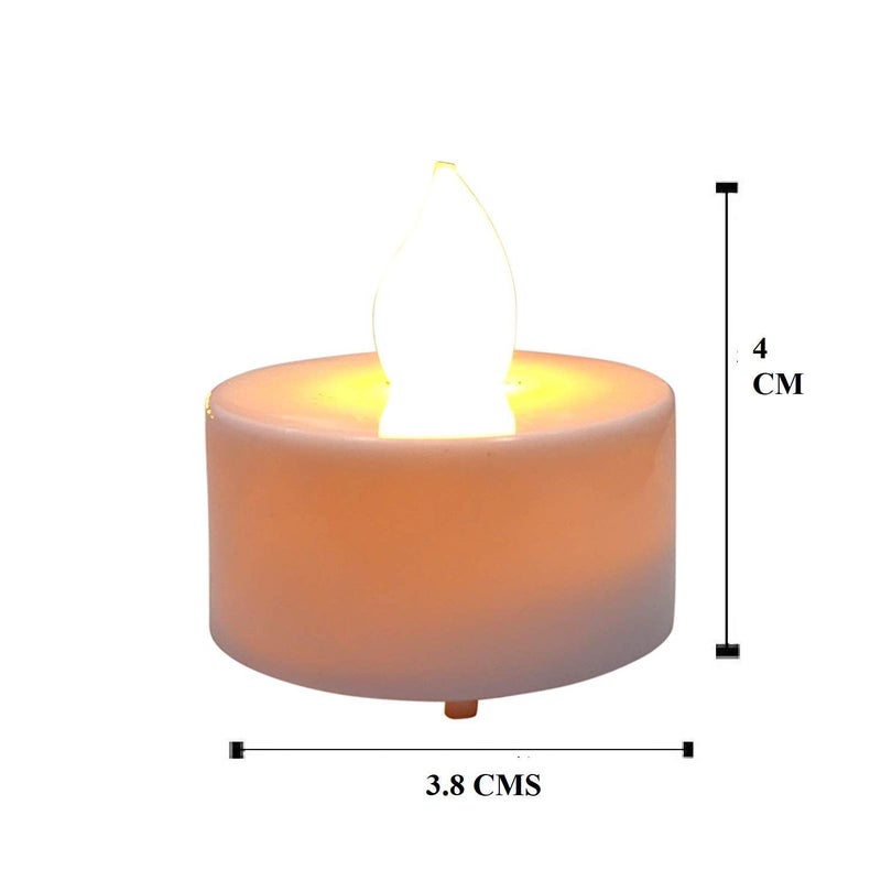 SIXFIRE SIXFIRE Plastic Led Tea Light Candles Pack Of 24 For Diwali Pooja Christmas Decorations BatteryOperated Flameless And Smokeless Decorative Lightings White  - Image 4