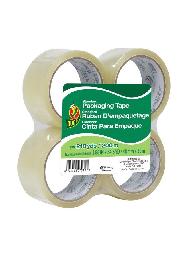 Duck Brand Standard Packaging Tape Refill, 4 Rolls, 1.88 Inch x 55 Yard, Clear (240238) - Image 1