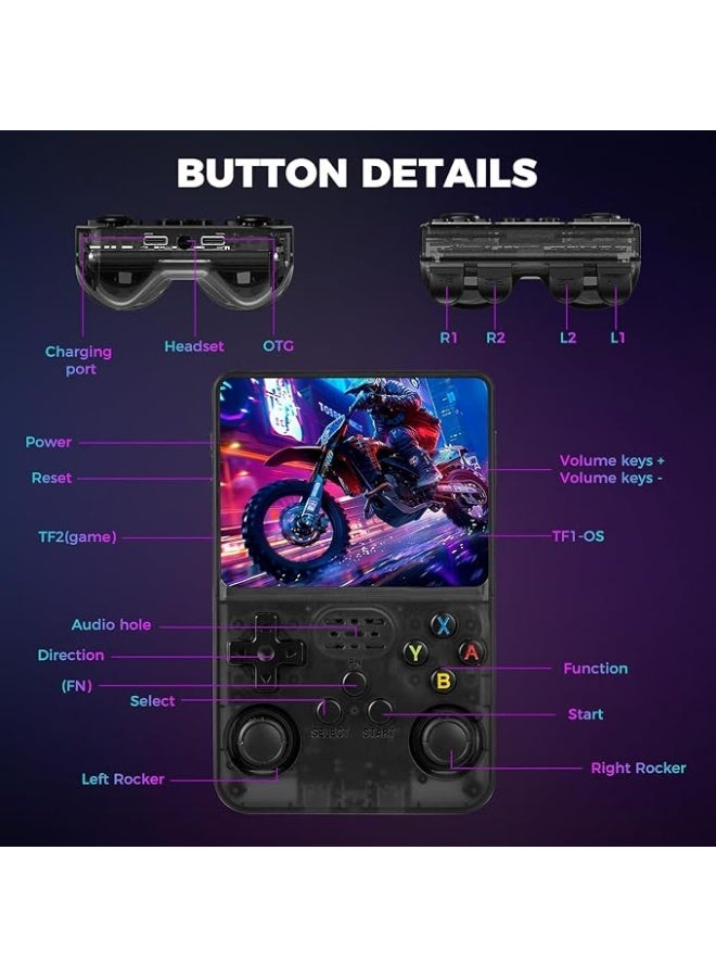 Portable retro gaming console, 3.5-inch IPS HD screen, 64GB storage with 18,000+ classic games, long-lasting battery, handheld video player for gaming enthusiasts. - Image 4