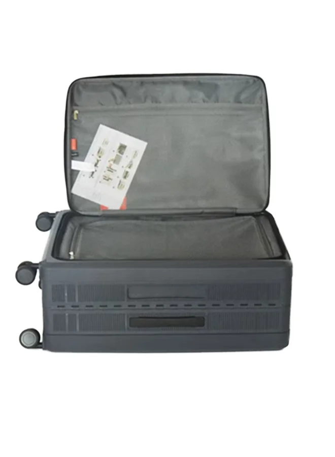 Reflection REFLECTION Collapsible 24 Inch Trolley Luggage Bag, Polypropylene Plastic Body, Portable Design, Ergonomically Designed Soft Handles, 2 Level Adjustable Handle, Black