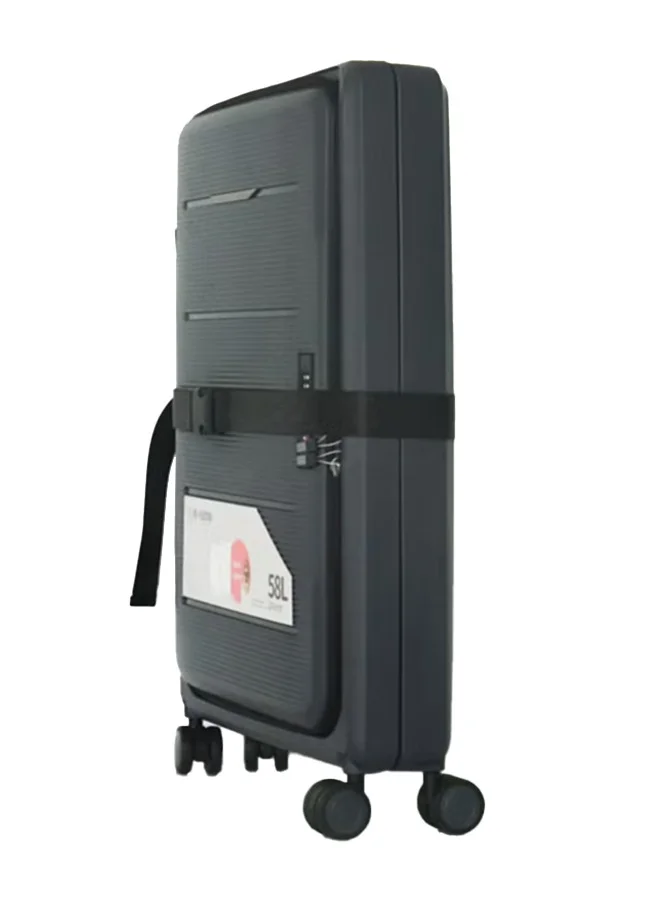 Reflection REFLECTION Collapsible 24 Inch Trolley Luggage Bag, Polypropylene Plastic Body, Portable Design, Ergonomically Designed Soft Handles, 2 Level Adjustable Handle, Black