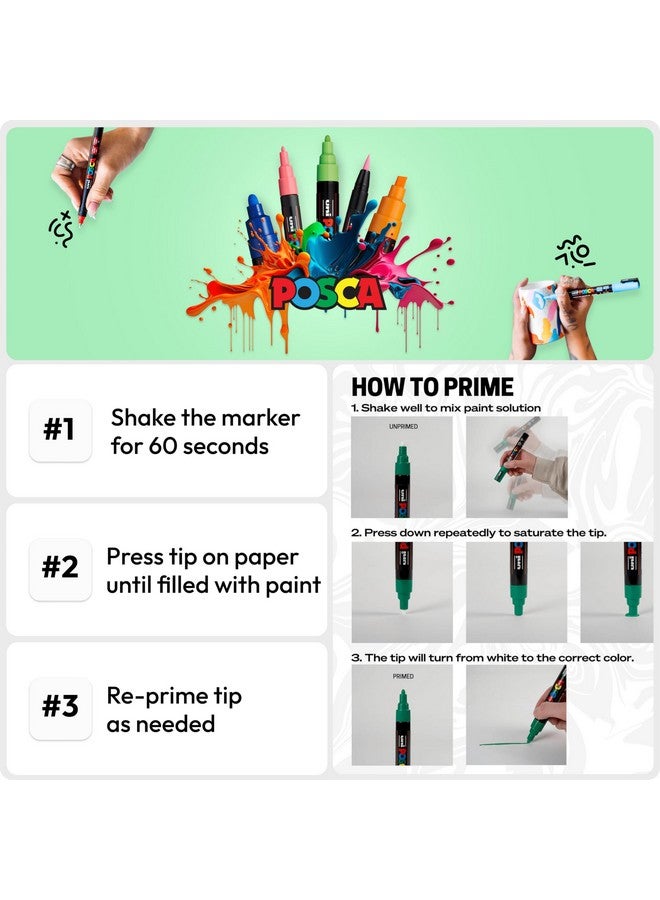 POSCA Mitsubishi Pencil Pc8K8C Broad Point, 8 Colors - Image 5