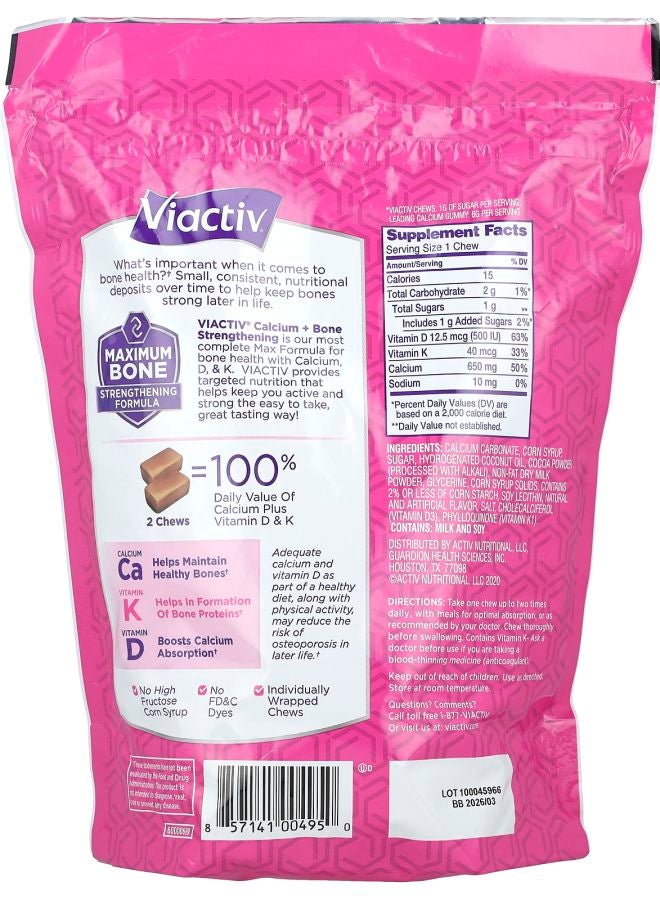 Viactiv Calcium + Bone Strengthening Milk Chocolate 180 Soft Chews - Image 2