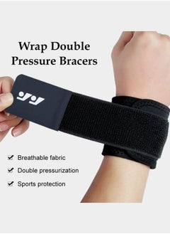 BUPY 2 Pack Wrist Brace Adjustable Wrist Support, Wrist Straps for Fitness Weightlifting, Tendonitis, Carpal Tunnel Arthritis, Highly Elastic Wrist Wraps for Relief Wrist Pain(Black)  - Image 2