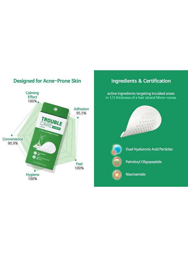 Acropass Trouble Care Microcone For Blemishes Hydrocolloid Acne Pimple Spot Patches (6 Count + 6 Skin Clenasers) - Image 3