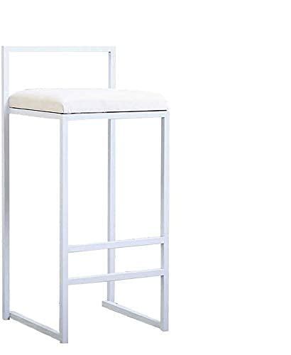 Generic Indian Decor 45160 White bar ChairsBarstools Bar Stool Breakfast Kitchen Counter Bar Chair Metal Leg in White High Stool with PU Seat Dining Chair for Restaurant Pub Home  - Image 1