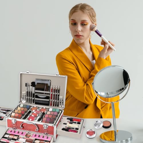 Hegafoo All in One Makeup Kit for Teens, 106 Pcs Professional Kit, Include Eyeshadow Palette, Lipstick Set, Concealer, Foundation, Lipgloss, Makeup Brush (Red) - Image 3