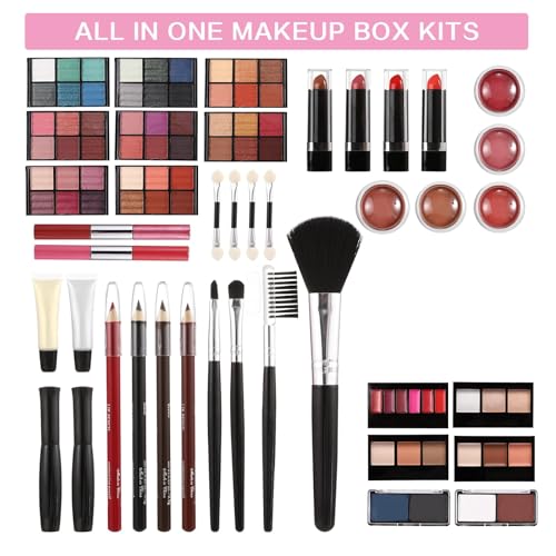 Hegafoo All in One Makeup Kit for Teens, 106 Pcs Professional Kit, Include Eyeshadow Palette, Lipstick Set, Concealer, Foundation, Lipgloss, Makeup Brush (Red) - Image 2