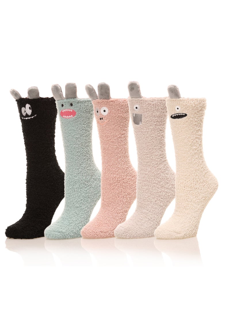 5 pairs Womens Soft Cute Funny Animal Designe Microfiber Slipper Socks Cozy Fuzzy Winter Warm Socks - pzsku/Z69E55E11158C1B3018B9Z/45/_/1716964439/b75fcaec-2c49-4474-b74f-587338ca84a0