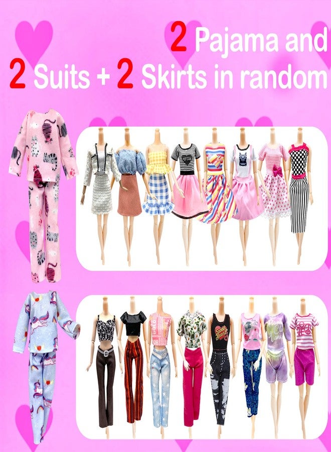 EumbHoa Dolls Clothes and Accessories, Bunk Bed Playset, 2 Pajamas, 2 Fashion Dresses, 2 Clothing Outfits, Bedroome Set for 11.5 inch Dolls, with 2 Blankets - Image 4