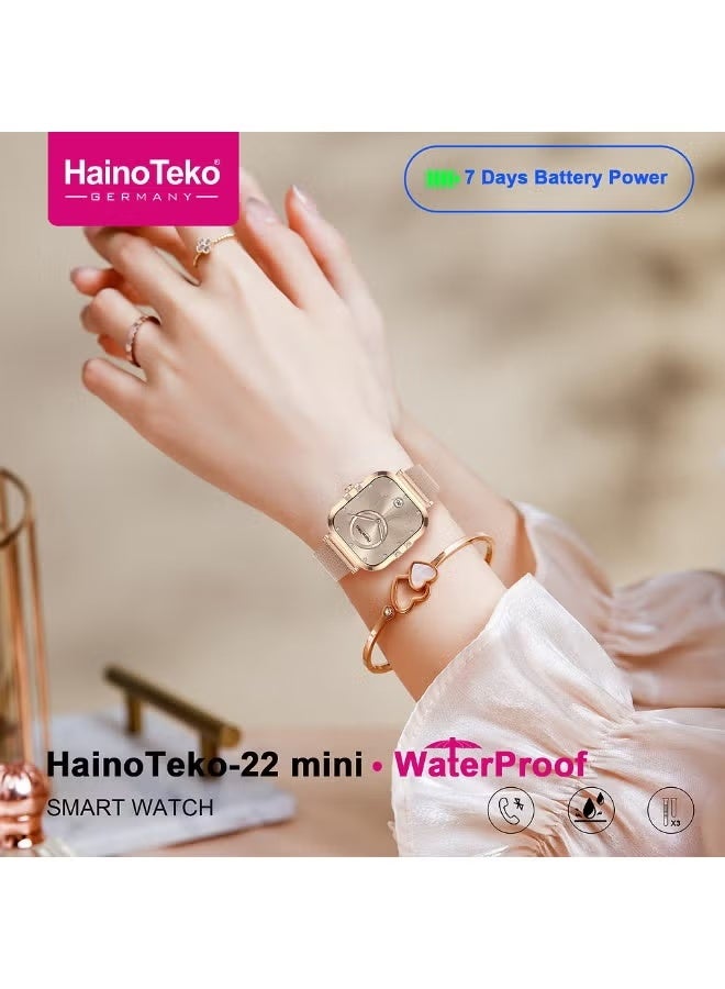 HainoTeko “Mini Waterproof Smartwatch for Ladies with Vibrant AMOLED Display, 7-Day Battery Life, Heart Rate & Fitness Tracking, Activity and Sleep Monitoring, Message Notifications, Lightweight Design with 3 Interchangeable Straps – Stylish Wearable for Daily Use, Sports, and Office Wear.” - Image 2