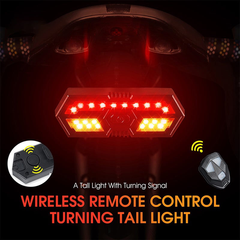 Bike Taillight: Multicolor Compact Lightweight Portable, 5m Remote Control - 6 Adjustable Light Modes, 80 Lumens LED With High Decibel Warning Speaker for Night MTB Cycling - Image 4