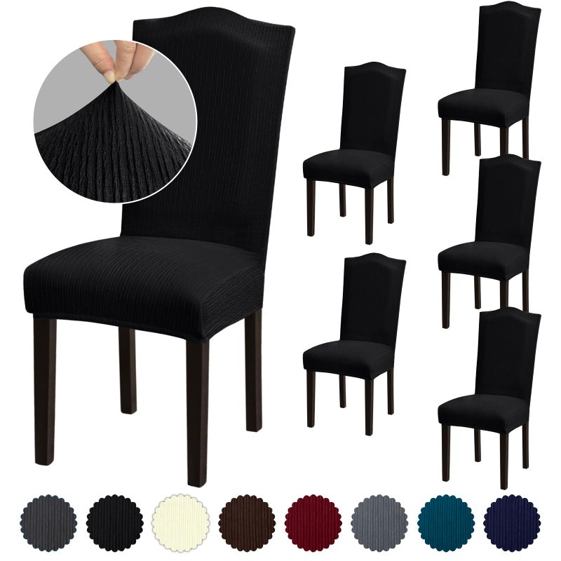 Fafua Stretch Dining Room Chair Covers Set of 6 Washable Chair Covers for Dining Chairs Hotel Ceremony Party Banquet - Image 2