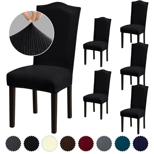 Fafua Stretch Dining Room Chair Covers Set of 6 Washable Chair Covers for Dining Chairs Hotel Ceremony Party Banquet - Image 1