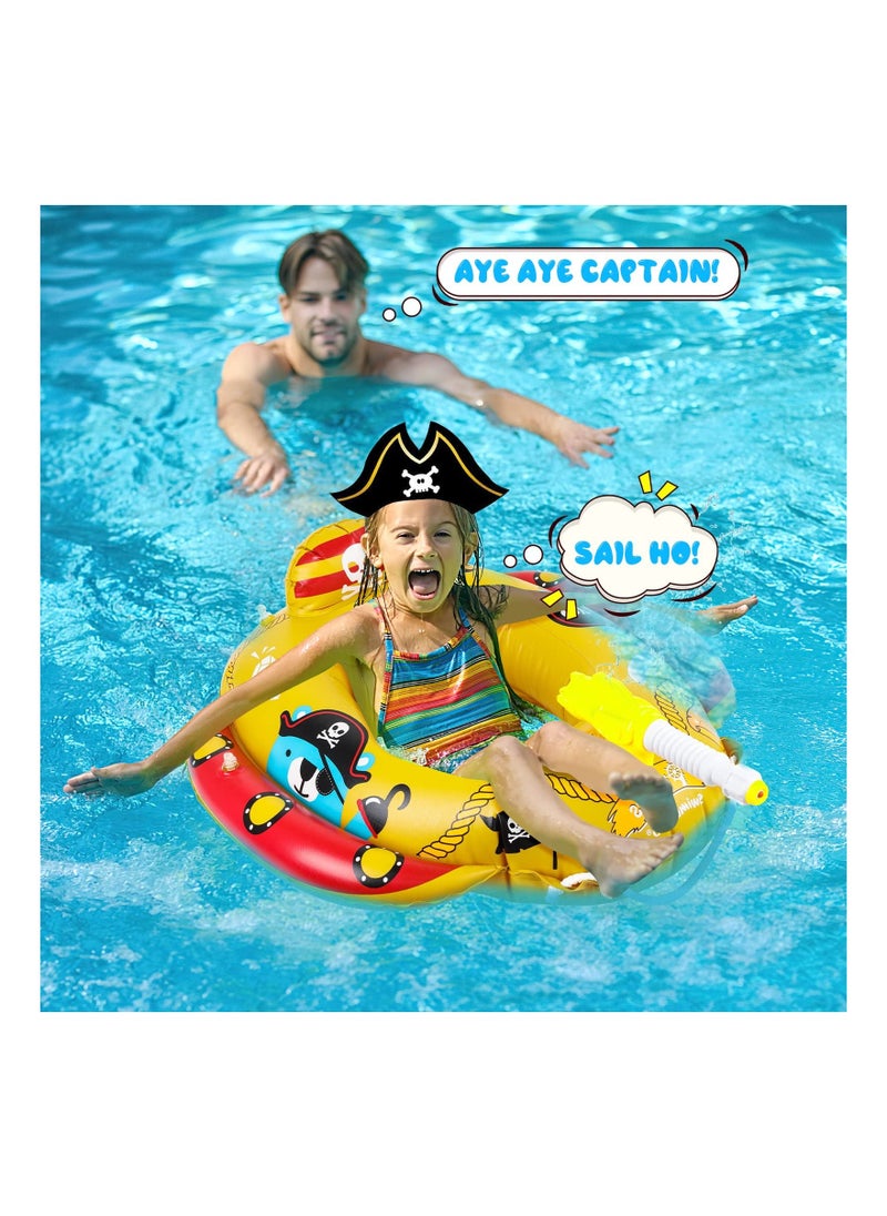 Y&D SYOSI Baby Swimming Float, Ring Float Inflatable Pool Toy Pirate Boat with Water Pistol Inflatables for Kids ​of Age 2-8 Year  - Image 2