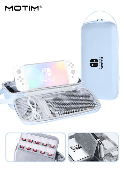 Switch Carrying Case Compatible with Nintendo Switch/OLED Model, Portable Switch Storage Bag With Stand Fit for Joy-Con and Adapter, Hard Shell Protective Pouch Case & Games