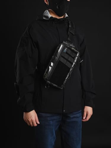TACTICAL_GEEK Cache L3 Black Camo Crossbody Shoulder Bag, Men Multipurpose Sling Bag, Chest Backpack Casual Shoulder for Daily Carry - Image 3