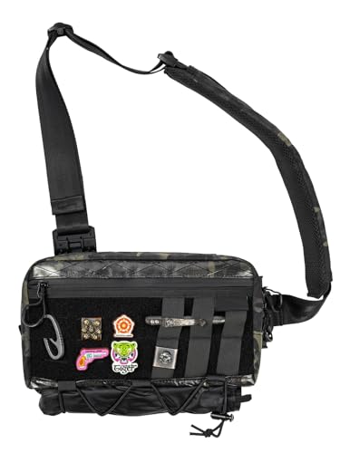 TACTICAL_GEEK Cache L3 Black Camo Crossbody Shoulder Bag, Men Multipurpose Sling Bag, Chest Backpack Casual Shoulder for Daily Carry - Image 1