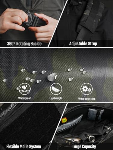 TACTICAL_GEEK Cache L3 Black Camo Crossbody Shoulder Bag, Men Multipurpose Sling Bag, Chest Backpack Casual Shoulder for Daily Carry - Image 4
