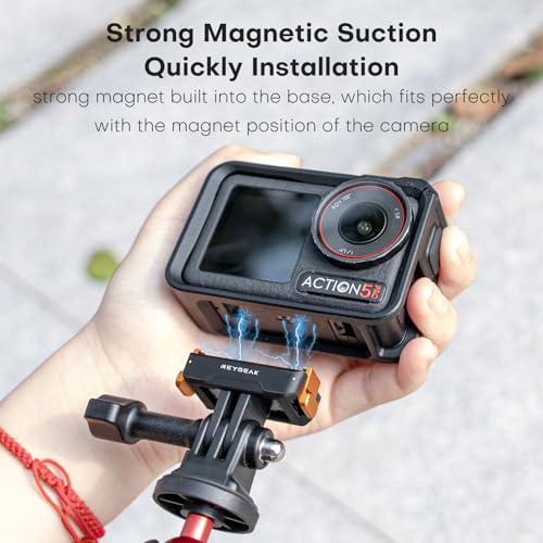 REYGEAK Quick Release Adapter for DJI OSMO 360/Action 5Pro/4/3,Magnetic Clamp Mount with Dual-Claw for DJI OSMO Action Accessories(One Pack) - Image 5