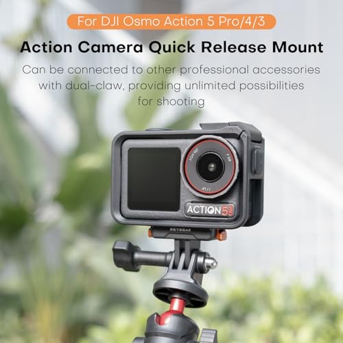 REYGEAK Quick Release Adapter for DJI OSMO 360/Action 5Pro/4/3,Magnetic Clamp Mount with Dual-Claw for DJI OSMO Action Accessories(One Pack) - Image 4