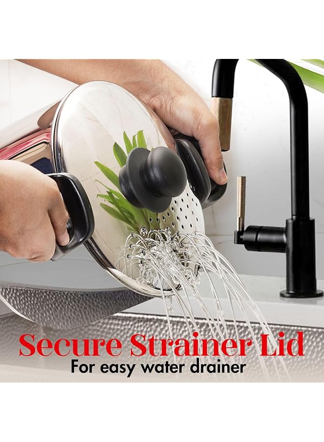 فينود وعاء معكرونة من الفولاذ المقاوم للصدأ مع غطاء مصفاة، 4 لترات - Image 3