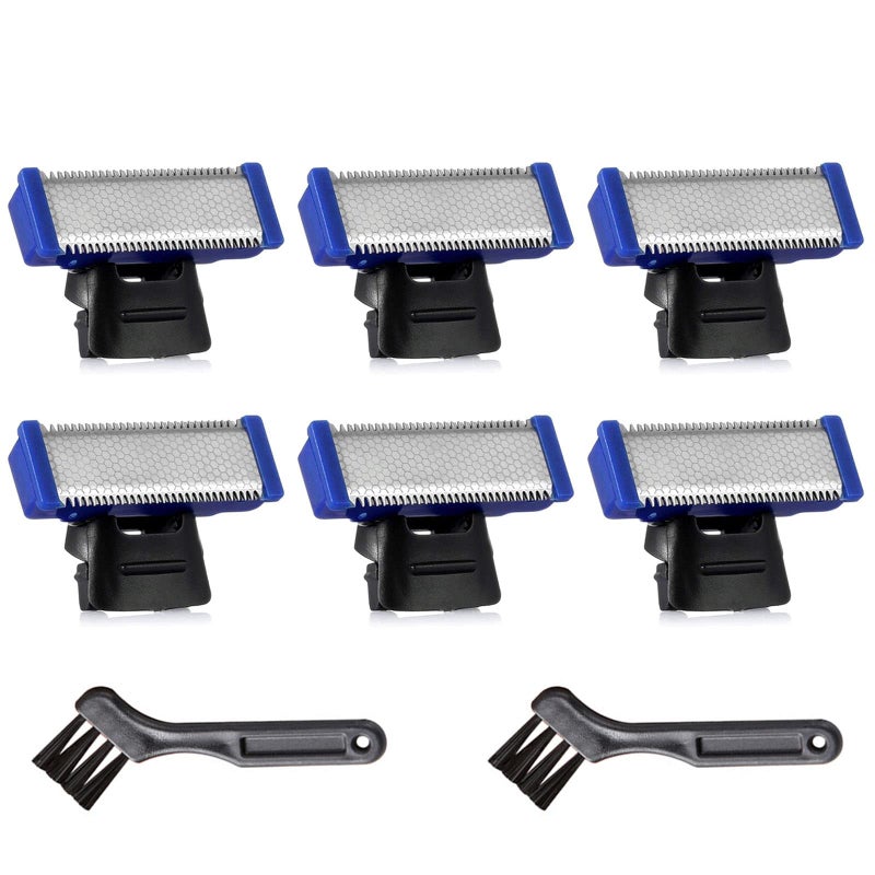 LinMei 6PCS LinMei Replacement Shaver Heads for 1st Generation Micro Touch Solo Men's Trimmer with 2 Cleaning Brushes - Image 1