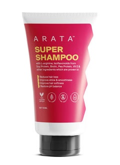 ARATA 6-in-1 Super Shampoo | Prevents Hair loss | Restores pH Balance | Boosts Hair Thickness | Reduces Breakage | Fights Microbial Infections | Adds Shine | Shampoo For Women & Men | 150 ml  - Image 1